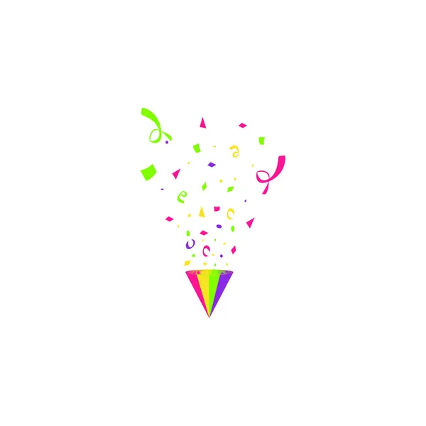 Colorido confeti estalló aislado sobre fondo blanco. Plantilla festiva. Ilustración vectorial de partículas que caen para el diseño de días festivos — Vector de stock