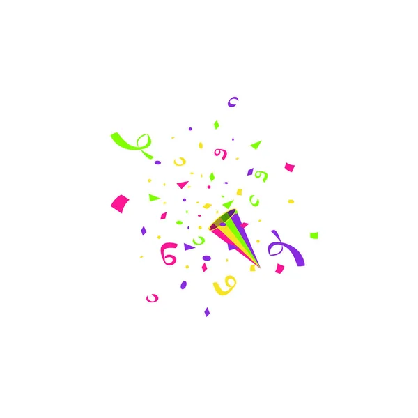 Vector confetti. Ilustração festiva. festa popper isolado no fundo branco — Vetor de Stock