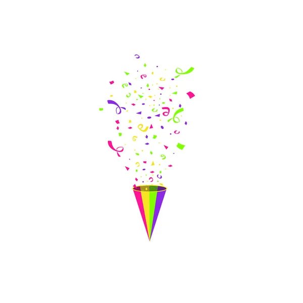 Vektor konfetti. Festlig illustration. Partipopper isolerad på vit bakgrund — Stock vektor