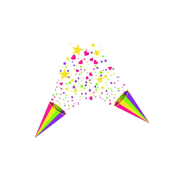 Vektor konfetti. Festlig illustration. Partipopper isolerad på vit bakgrund — Stock vektor