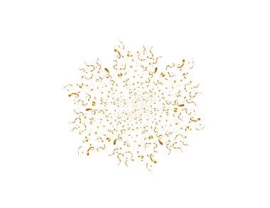 Altın konfeti izole. Festival arka plan. Vektör çizim