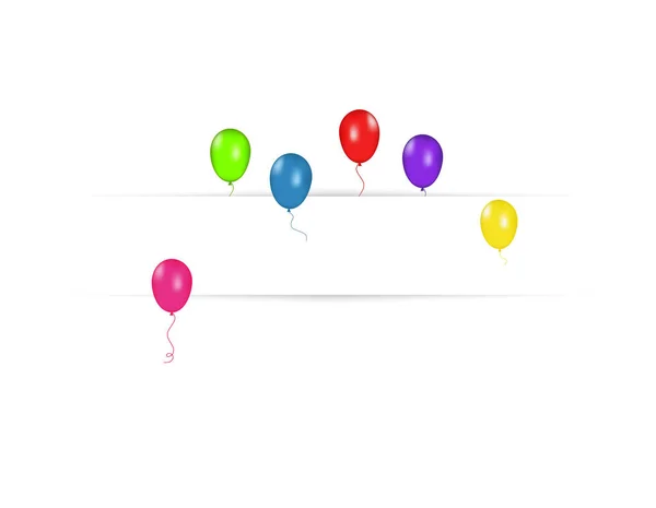 Κενό Πανό Χρώμα Μπαλόνια Που Απομονώνονται Λευκό Φόντο Εορταστική Διάνυσμα — Διανυσματικό Αρχείο