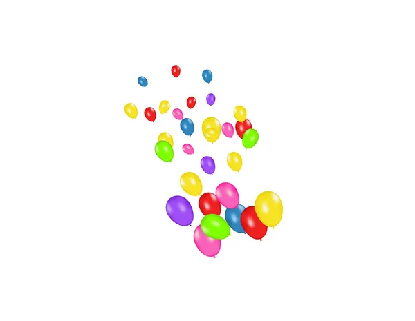 Composition Couleurs Ballons Vectoriels Réalistes Isolés Sur Fond Blanc Des — Image vectorielle