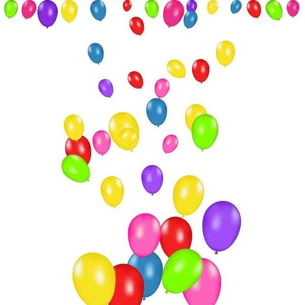 Vektör bileşimi gerçekçi balonlar beyaz arka plan üzerinde izole renk. Balonlar izole. Doğum günü tebrik kartları veya diğer tasarımları için — Stok Vektör