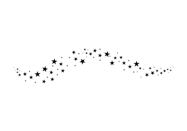 Spadająca gwiazda. Chmura gwiazd na białym tle. Ilustracja wektorowa — Wektor stockowy