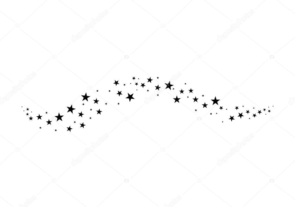 Falling star. Cloud of stars isolated on white background. Vector illustration