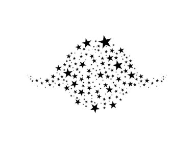 Daire vektör çizim yıldızlarda. Düz simgesi yıldız çerçeve sembolü