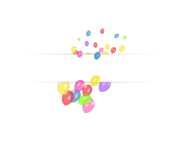 Färg sammansättning av vektor realistiska ballonger isolerad på vit bakgrund. Ballonger isolerade. För gratulationskort födelsedag eller andra mönster — Stock vektor