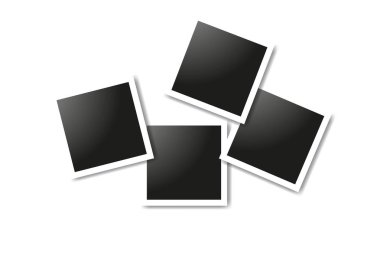 Gerçekçi kare kare set, Vektör Fotoğraf kare mockup tasarım. Vektör beyaz arka plan üzerinde fotoğraf kolaj çerçeveleri. Vektör çizimi