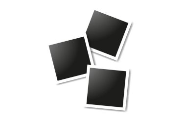 Gerçekçi kare kare set, Vektör Fotoğraf kare mockup tasarım. Vektör beyaz arka plan üzerinde fotoğraf kolaj çerçeveleri. Vektör çizimi