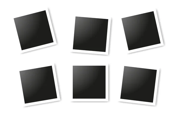 Set of realistic square frames, Vector Photo frame mockup design. Vector frames photo collage on white background. Vector illustration — Stock Vector