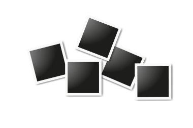Gerçekçi kare kare set, Vektör Fotoğraf kare mockup tasarım. Vektör beyaz arka plan üzerinde fotoğraf kolaj çerçeveleri. Vektör çizimi