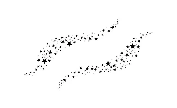 Una estrella que cae. Nube de estrellas aisladas sobre fondo blanco. Ilustración vectorial — Vector de stock