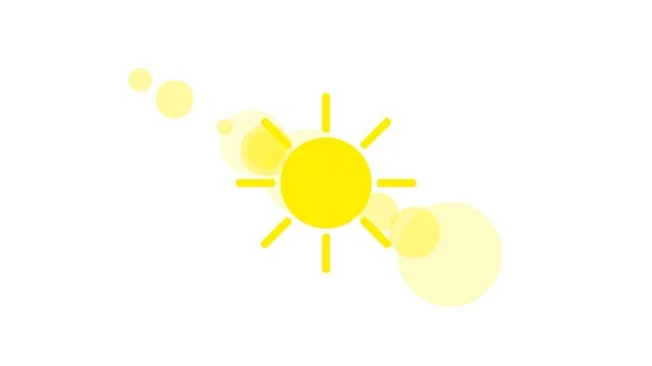 Icône du panneau météo ensoleillé sur fond blanc. Illustration soleil jaune — Image vectorielle