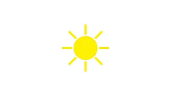 Icône du panneau météo ensoleillé sur fond blanc. Illustration soleil jaune — Image vectorielle