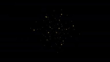 Yavaş Hareket Siyah Arka Plan Üzerinde Flare ile Güzel Altın Yüzen Toz Parçacıkları. Bokeh ile Havada Dinamik Rüzgar Parçacıkları Looped Animasyon. 4k Ultra Hd 3840x2160