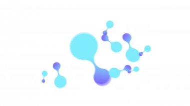 Gerçekçi hareketli hücre, bakteri veya virüs. Soyut Mavi organizma molekülleri