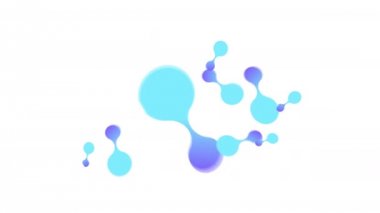 Gerçekçi hareketli hücre, bakteri veya virüs. Soyut Mavi organizma molekülleri