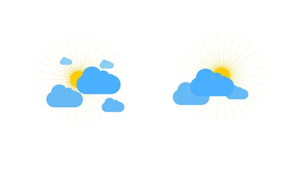 Ícone de sinal do tempo ensolarado no fundo branco. Ilustração do sol amarelo —  Vetores de Stock