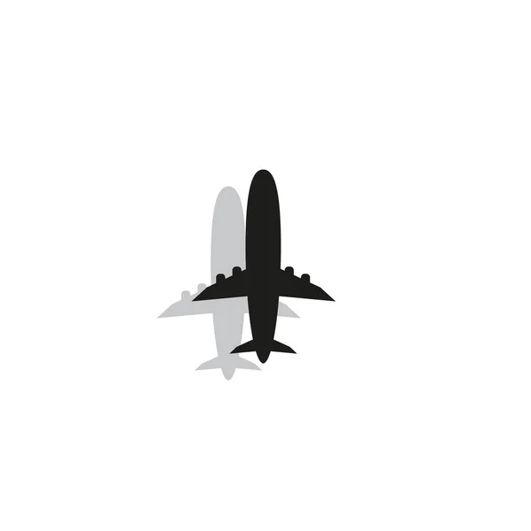 Aircraft icon. Flat vector illustration in black on white background — Stock Vector