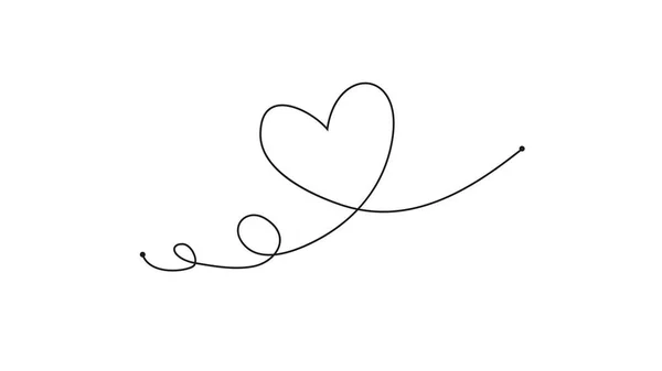 Alla hjärtans dag bakgrund med Heart One Line, vektor illustration — Stock vektor