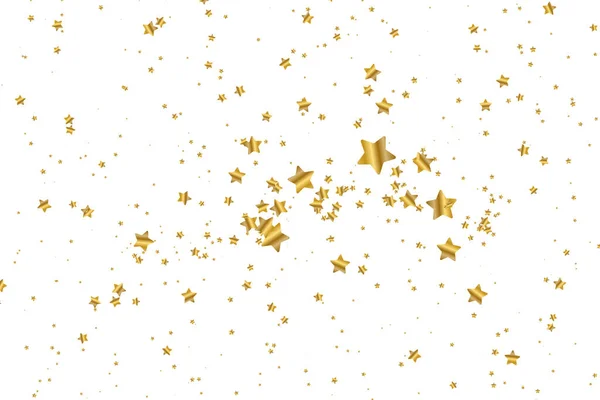 Una stella d'oro in caduta. Nube di stelle isolate su sfondo trasparente. Illustrazione vettoriale — Vettoriale Stock