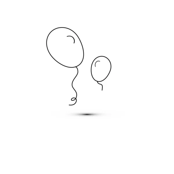 Eenvoudige platte stijl icoon van mooie twee ballonnen voor het feest van de liefde op gelukkige moeders dag. Vectorillustratie. — Stockvector