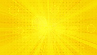 Pop Art geçmişi. Geçmişe dönük noktalı arka plan. Vektör çizimi. Yarı ton sarı pop sanatı