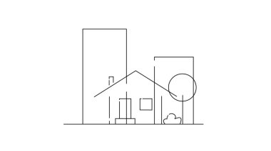 Beyaz arka planda izole edilmiş, düz yapı konsepti.