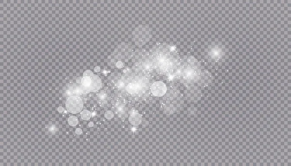 发光效果,许多发光粒子在透明的背景上被隔离.满天星尘的矢量云.神奇的圣诞装饰品 — 图库矢量图片
