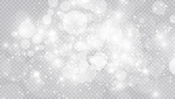 发光效果,许多发光粒子在透明的背景上被隔离.满天星尘的矢量云.神奇的圣诞装饰品 — 图库矢量图片#