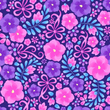Suluboya çiçek trendy deseni. Yaz menekşe ve pembe kurdele çiçek. Şablon tebrik kartı için davet afiş bahar çiçekleri ile düğün,.