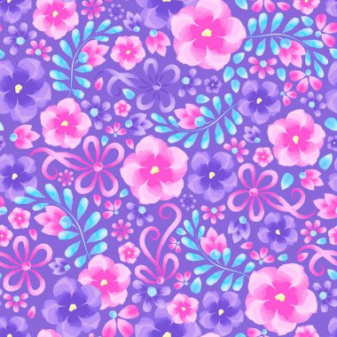 Sulu boya Dikişsiz çiçek deseni. Yaz menekşe ve şerit ile çiçek. Şablon tebrik kartı için davet afiş bahar çiçekleri ile düğün,.