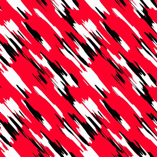抽象的无缝矢量模式 红色和黑色线 纺织面料背景 — 图库矢量图片