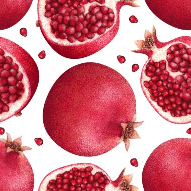 Beyaz arka planda kesintisiz boyalar garnet desen. Tekstiller için.