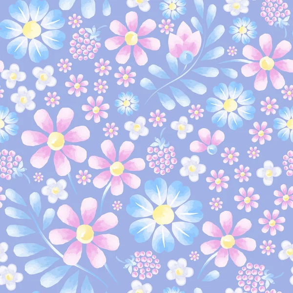 Suluboya çiçek trendy deseni. Yaz chamomiles ile çiçek. Kumaş için.