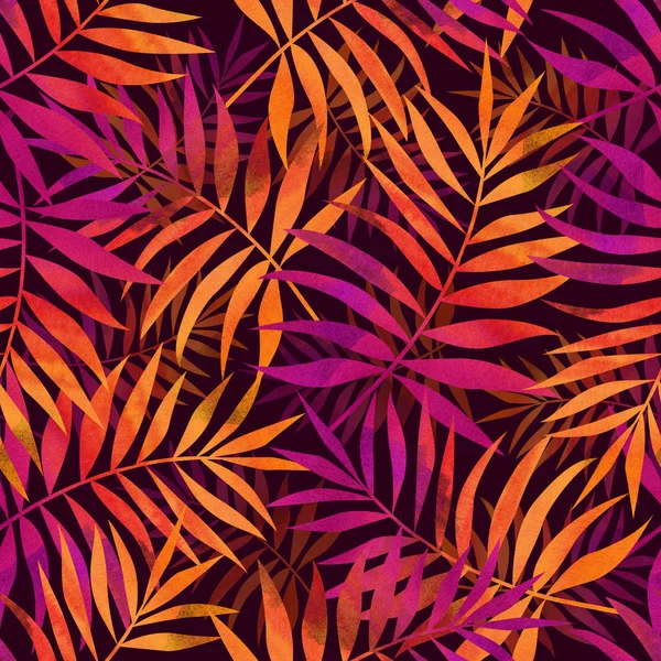 Parlak tropikal palmiye ile Seamless modeli bırakır. Şık resimde. Tekstil ve kumaş için arka plan.