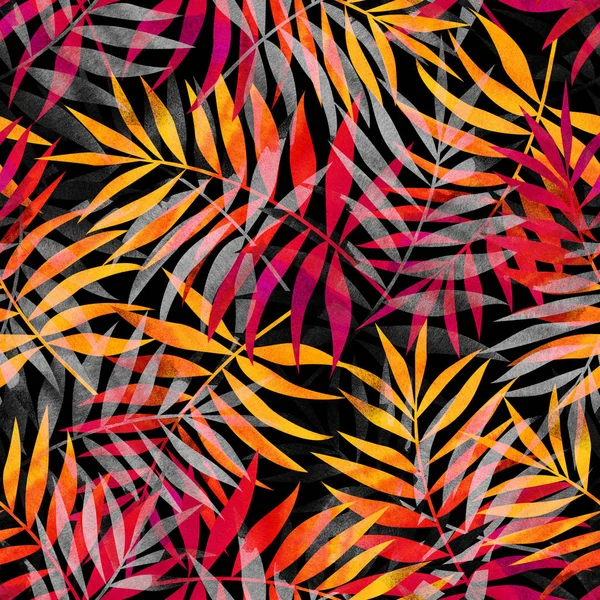 Parlak tropikal palmiye ile Seamless modeli bırakır. Şık resimde. Tekstil ve kumaş için arka plan.