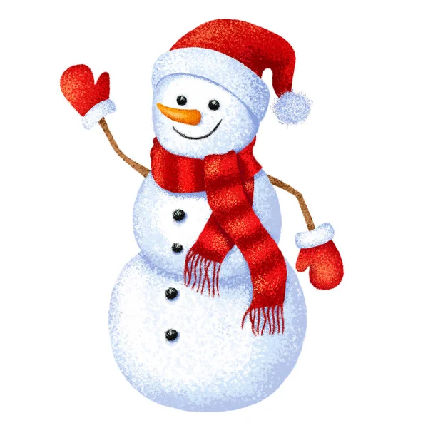 Beyaz arka plan üzerinde Noel komik kardan adam