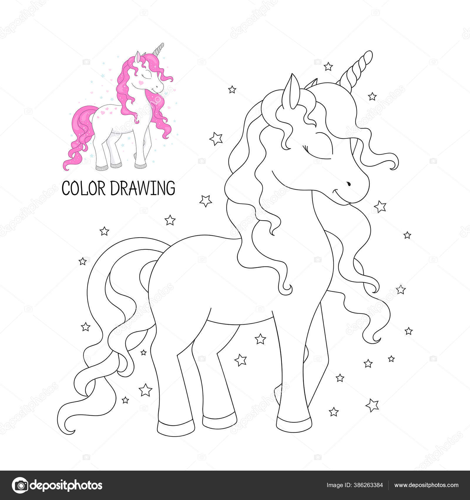 Simple Kids Coloring Pages of Unicorns Graphic by Creative Templates Den ·  Creative Fabrica