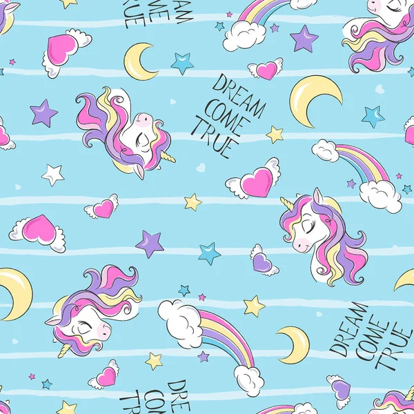 - Sanat. Mavi tek boynuzlu at deseni. Giysiler, kumaşlar ve kitaplar için modern tarzda resim baskısı.