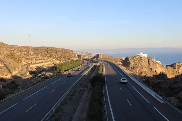 Spanya Kıyısında Geçiş Otoyol Görüntü — Stok fotoğraf