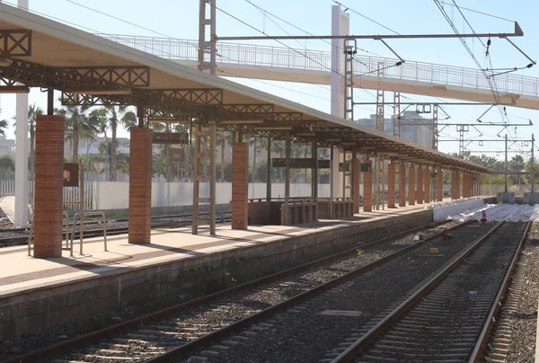 Veduta Una Stazione Ferroviaria Dei Binari Della Città Almeria — Foto Stock