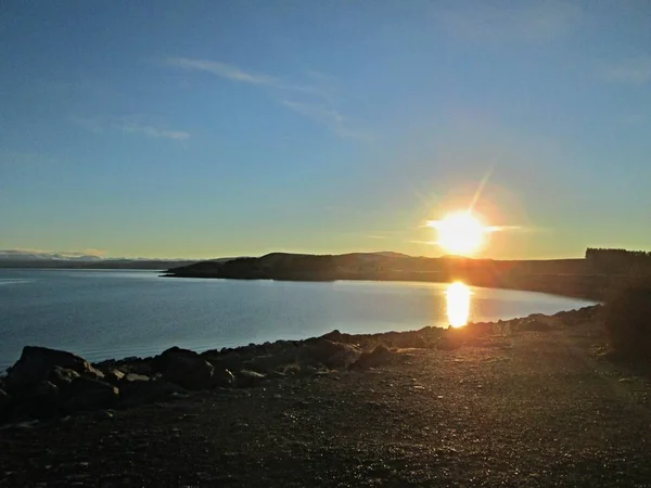 güzel gün batımı, lake Tekapo, Yeni Zelanda