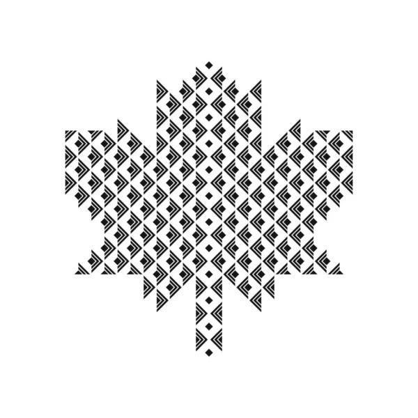 Значок Вектора Кленового Листа Геометрическим Рисунком — стоковый вектор