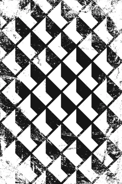 Grunge Modèle Isométrique Abstrait Fond Vertical Noir Blanc — Image vectorielle