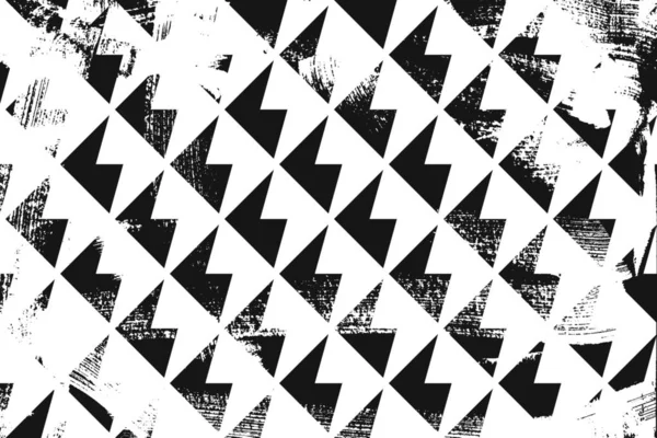 Grunge Patrón Geométrico Abstracto Fondo Horizontal Blanco Negro — Archivo Imágenes Vectoriales
