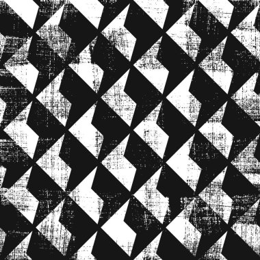 Grunge soyut geometrik desen. Kare siyah beyaz arkaplan.
