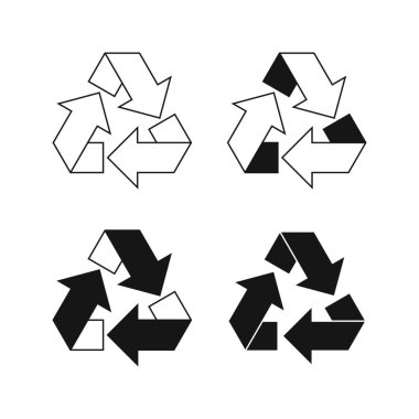 Set of recycle vector icons. clipart