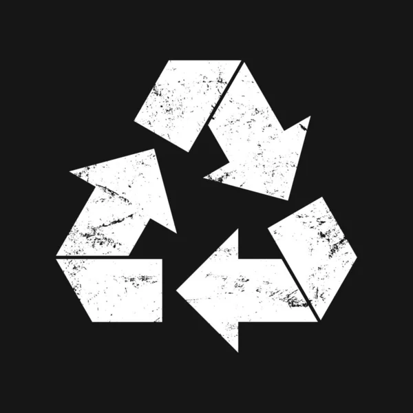 Símbolo Reciclagem Vetorial Ícone Grunge — Vetor de Stock